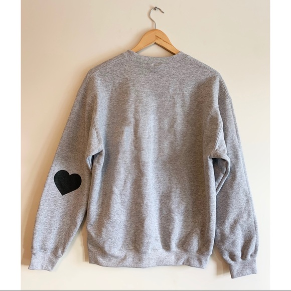 Nat the Label Sweaters - 🖤 Sports Grey Crewneck Sweater with Black Heart